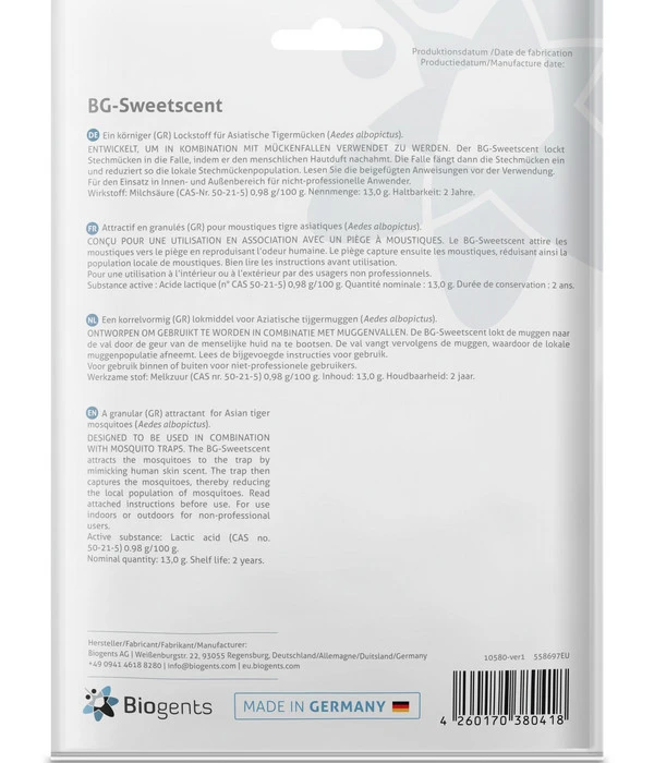 Biogents BG-Sweetscent Mückenlockstoff Nachfüllpackung, 1 Stk. 2 Biogents BG-Sweetscent Mückenlockstoff Nachfüllpackung, 1 Stk. – Bild 2