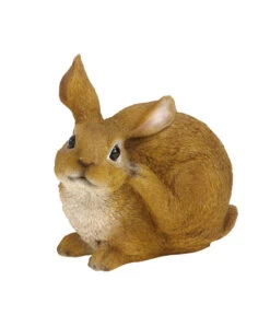 Polyresin Hase Sitzend, Braun/weiß