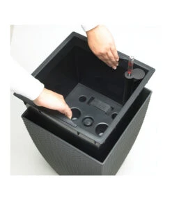 Dehner Kunststoff-Flechttopf Dallas, Quadratisch -Garten Und Außenbereich 2460004 2460020 WE DE 010 EmsaKunststofftopf36x36cm