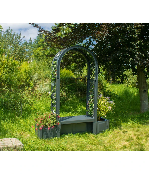 KHW Kunststoff-Gartenbank Mit Rosenbogen Brüssel, Ca. B174/H207/T49 Cm 5 KHW Kunststoff-Gartenbank Mit Rosenbogen Brüssel, Ca. B174/H207/T49 Cm – Bild 5