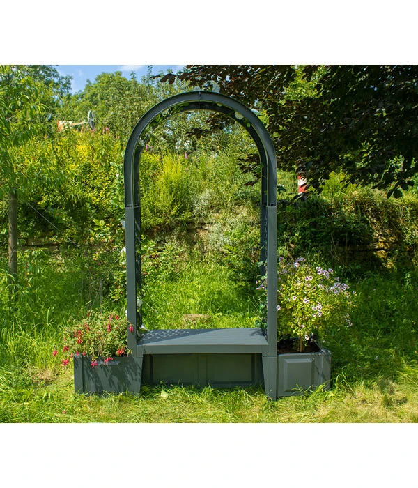 KHW Kunststoff-Gartenbank Mit Rosenbogen Brüssel, Ca. B174/H207/T49 Cm 6 KHW Kunststoff-Gartenbank Mit Rosenbogen Brüssel, Ca. B174/H207/T49 Cm – Bild 6