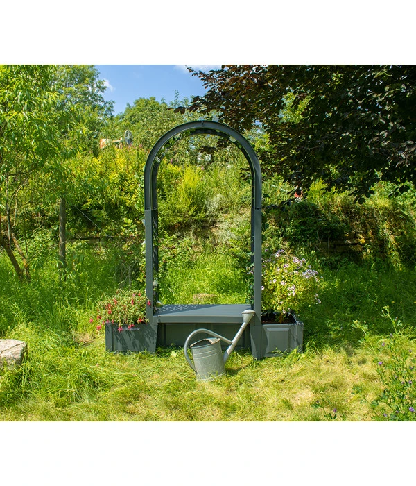 KHW Kunststoff-Gartenbank Mit Rosenbogen Brüssel, Ca. B174/H207/T49 Cm 7 KHW Kunststoff-Gartenbank Mit Rosenbogen Brüssel, Ca. B174/H207/T49 Cm – Bild 7