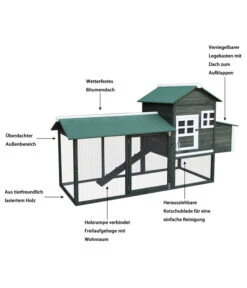 Dehner Hühnerstall Happy Farm Happy Hen, Ca. B213,5/H122/T91,5 Cm 16 Dehner Hühnerstall Happy Farm Happy Hen, Ca. B213,5/H122/T91,5 Cm -Garten Und Außenbereich 3274834 WE IG 001 HappyHen