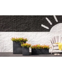 Dehner Kunststoff-Raumtrenner Palermo, Rechteckig, Anthrazit, Ca. B60/H60/T26 Cm -Garten Und Außenbereich 3728110 3728151 3940756 WE MO 007 KunststoffBlumenkuebelKubusanthrazitBlumentopf