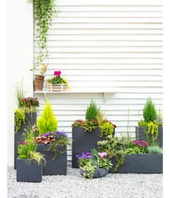 Dehner Kunststoff-Raumtrenner Palermo, Rechteckig, Anthrazit, Ca. B60/H60/T26 Cm -Garten Und Außenbereich 3728110 3940764 3693611 WE MO 001 KunststoffPflanzkastenKubus