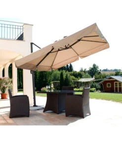 Schneider Classics Sonnenschirm Rhodos, Holzoptik, Quadratisch Ca. B300/T300 Cm -Garten Und Außenbereich 3927571 BildM 002 SchneiderSonnenschirmRhodosAmpelschirmRhodosNatur