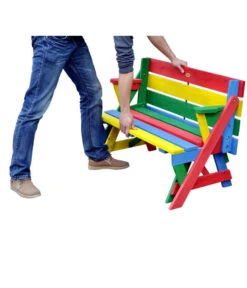 Habau Kinder Picknickbank Bunt, 100 X 50 X 62 Cm 7 Habau Kinder Picknickbank Bunt, 100 X 50 X 62 Cm -Garten Und Außenbereich 4031100 WE FS 003 KinderPicknickbank