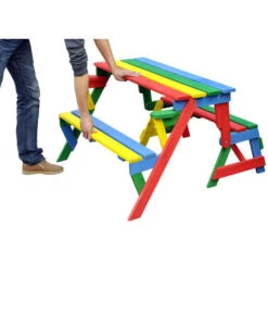 Habau Kinder Picknickbank Bunt, 100 X 50 X 62 Cm 9 Habau Kinder Picknickbank Bunt, 100 X 50 X 62 Cm -Garten Und Außenbereich 4031100 WE FS 005 KinderPicknickbank