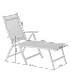 Dehner Gartenliege Chicago, Ca. B70/H72/T180 Cm -Garten Und Außenbereich 4210258 WE FS 001 SkizzeLiegeChicagoNE