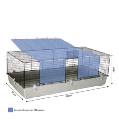Dehner Nagerheim Peppy, Ca. B160/H58/T80 Cm -Garten Und Außenbereich 4429569 WE BG 001 DehnerMarkenqualitaetHasenkaefigPeppyGrauu