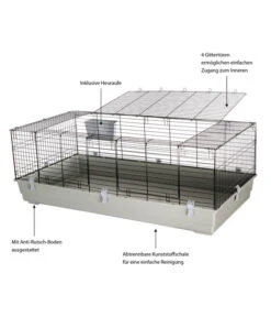 Dehner Nagerheim Peppy, Ca. B160/H58/T80 Cm -Garten Und Außenbereich 4429569 WE IG 003 DehnerMarkenqualitaetHasenkaefigPeppyGrau