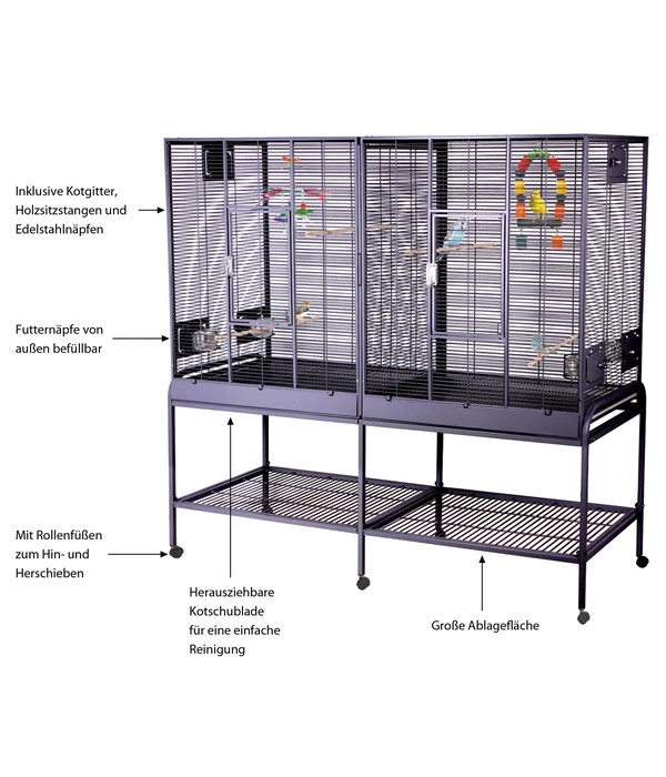 Montana Vogelvoliere Madeira Double, Antik, Ca. B165/H155/T54 Cm 2 Montana Vogelvoliere Madeira Double, Antik, Ca. B165/H155/T54 Cm – Bild 2