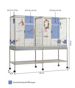 Montana Vogelvoliere Madeira Double, Plantinum -Garten Und Außenbereich 5187562 WE BG 001 PPVoliereNewMadeiraDoublePlatinum