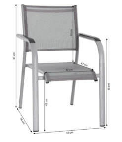 Dehner Balkon-Stapelstuhl Dallas -Garten Und Außenbereich 5302070 WE BG 001 DehnerLivingAluStapelsesselDallasAluBalkonstapelDallasD