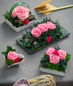 Dehner Arrangement Mit Longlife-Rose Cloe, Rosa, Ca. B19/H6/T10 Cm -Garten Und Außenbereich 6380927 6537641 6537716 6537708 WE MO 001 LonglifeArrangements
