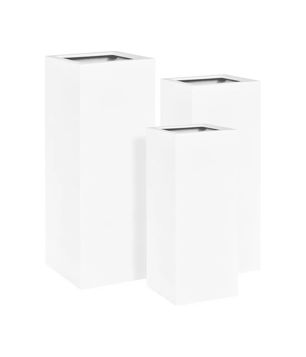 Fleur Ami Kunststoff-Säulentopf New Tribeca Block, Quadratisch, Weiß 2 Fleur Ami Kunststoff-Säulentopf New Tribeca Block, Quadratisch, Weiß – Bild 2