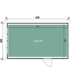 Wolff Finnhaus Garage Eleganto 3663, Ca. B658/H265/T388 Cm -Garten Und Außenbereich 6618664 WE BG 001 FinnhausGeraetehaus