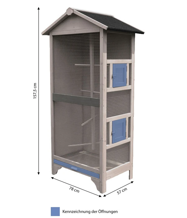Flamingo Voliere Nevada Cottage, Hellgrau, Ca. B78/H157,5/T57 Cm 3 Flamingo Voliere Nevada Cottage, Hellgrau, Ca. B78/H157,5/T57 Cm – Bild 3