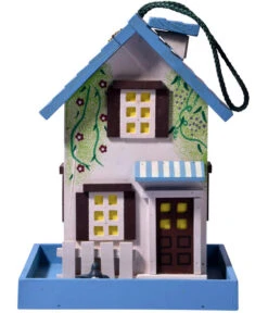 Dobar® Wildlife Vogelhaus Spring, Kiefer, Blau/weiß, Ca. B18/H23/T18 Cm -Garten Und Außenbereich 6689582 WE DE 001 DobarWVWesternVogelhausSpring