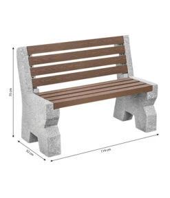 Dehner Granit-Gartenbank, 2-Sitzer, Ca. B114/H75/T52 Cm -Garten Und Außenbereich 6692065 WE BG 001 GRANITBANKWPCRUECKENL