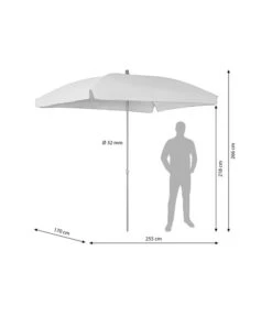 Dehner Sonnenschirm Keros, Rechteckig, Ca. B255/T170 Cm -Garten Und Außenbereich 6702906 WE BG 001 schirmkeros250Hellgrau