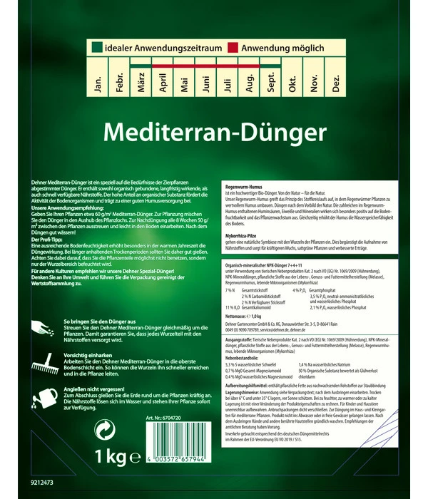 Dehner Mediterran-Dünger, 1 Kg 2 Dehner Mediterran-Dünger, 1 Kg – Bild 2