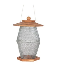 Dehner Natura Futterlaterne Andorra, Braun/silber, Ca. B27/H39/T24 Cm