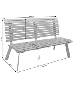 Dehner Bank London, 3-Sitzer -Garten Und Außenbereich 6893762 6893770 6893788 WE DE 001 AlubankLondonSkizze