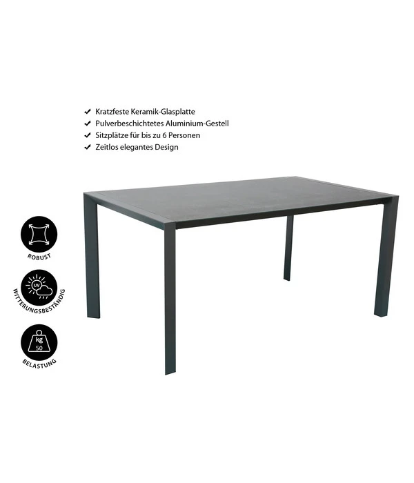 Dehner Alutisch Cleveland, Ca. B160/H75/T90 Cm 2 Dehner Alutisch Cleveland, Ca. B160/H75/T90 Cm – Bild 2