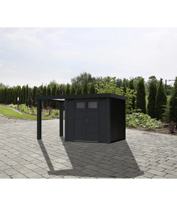 Wolff Finnhaus Metallgerätehaus Eleganto 2724, Inkl. Seitendach Links, Ca. B455/H227/T259 Cm 2 Wolff Finnhaus Metallgerätehaus Eleganto 2724, Inkl. Seitendach Links, Ca. B455/H227/T259 Cm – Bild 2