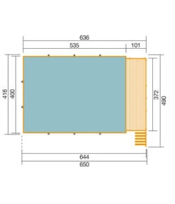 Weka Massivholzpool 595 Gr. 2, Ca. B650/H201/T490 Cm, Folie Sand -Garten Und Außenbereich 6950612 WE DE 001 WekaPoolGrundrissNeu