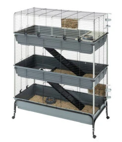 Ferplast Nagerheim Rabbit 120 Tris, Grau, Ca. B118/H166/T58 Cm -Garten Und Außenbereich 6953178 WE DE 002 FerplastNagerKRabbit120TrisM