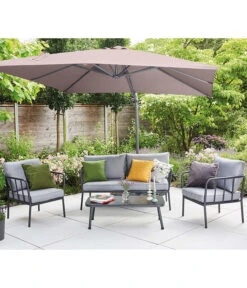 Siena Garden Ampelschirm California N+, Quadratisch, Ca. B250/T250 Cm -Garten Und Außenbereich 6987945 WE MO 001 SienaGardenAmpelschirm250x250cmTaupe