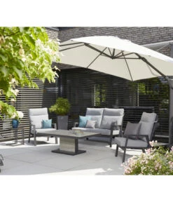 Siena Garden Ampelschirm Sunset N+, Quadratisch, Ca. B300/T300 Cm -Garten Und Außenbereich 6988075 WE MO 001 SienaGardenAmpelschirmSunsetN300x300cmGrau