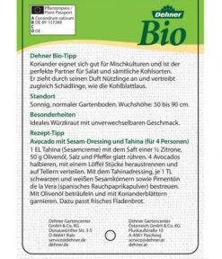 Bioland Koriander -Garten Und Außenbereich 8001984 BioKoriander Etikett neu 2