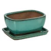 Dehner Keramik-Bonsaischale, Rechteckig, Türkis